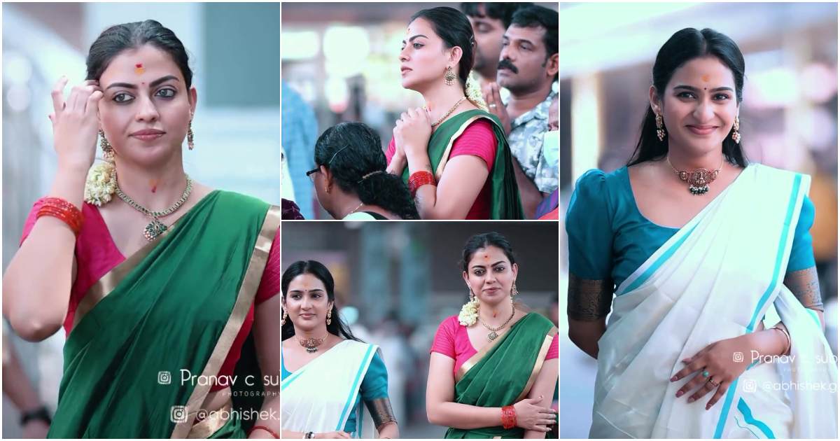 Anusree And Aditi Ravi At Guruvayoor Temple Viral Video