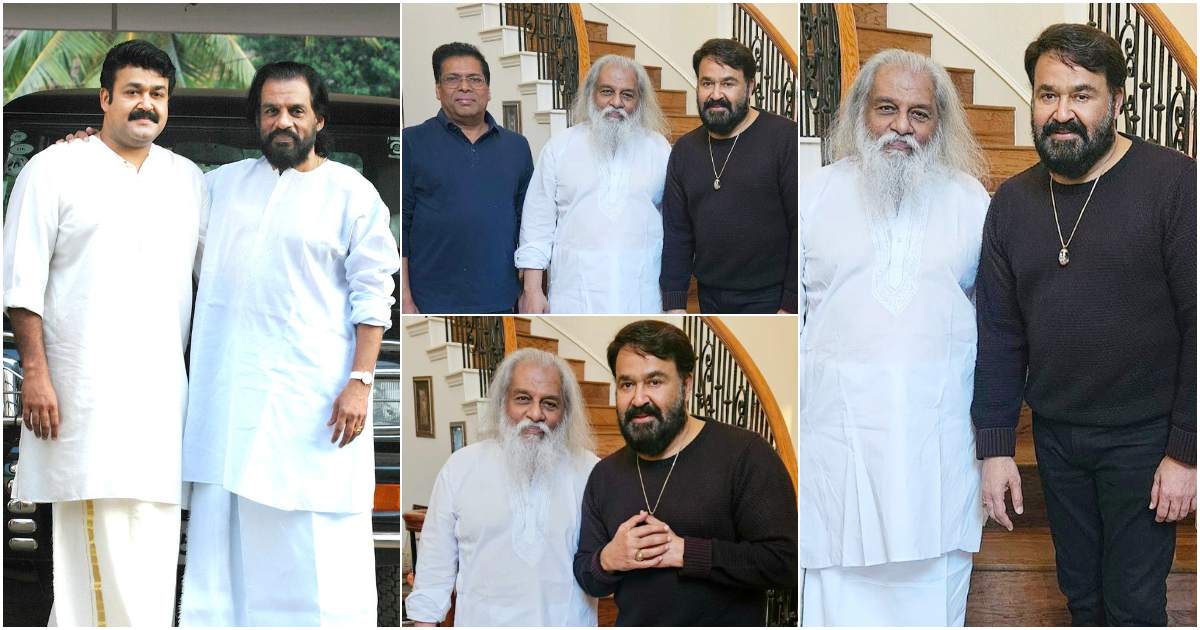 Mohanlal With K. J. Yesudas At America Viral Malayalam