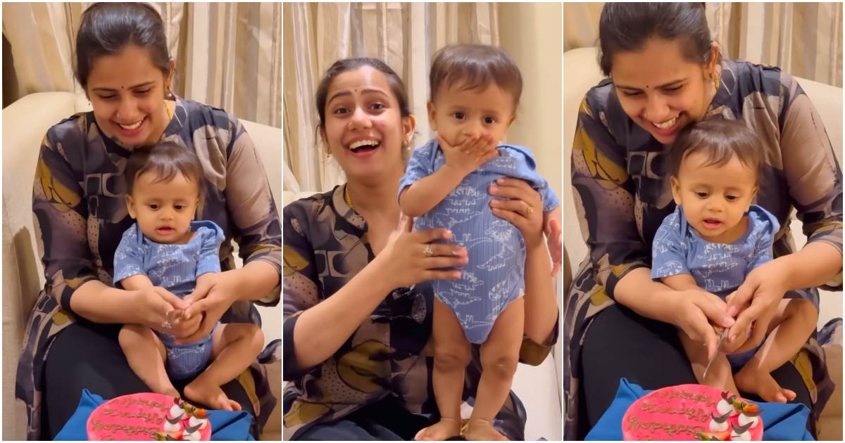 Devikaa Nambiaar Vijay Maadhhav Son 1st Birthday Celebration Video Viral