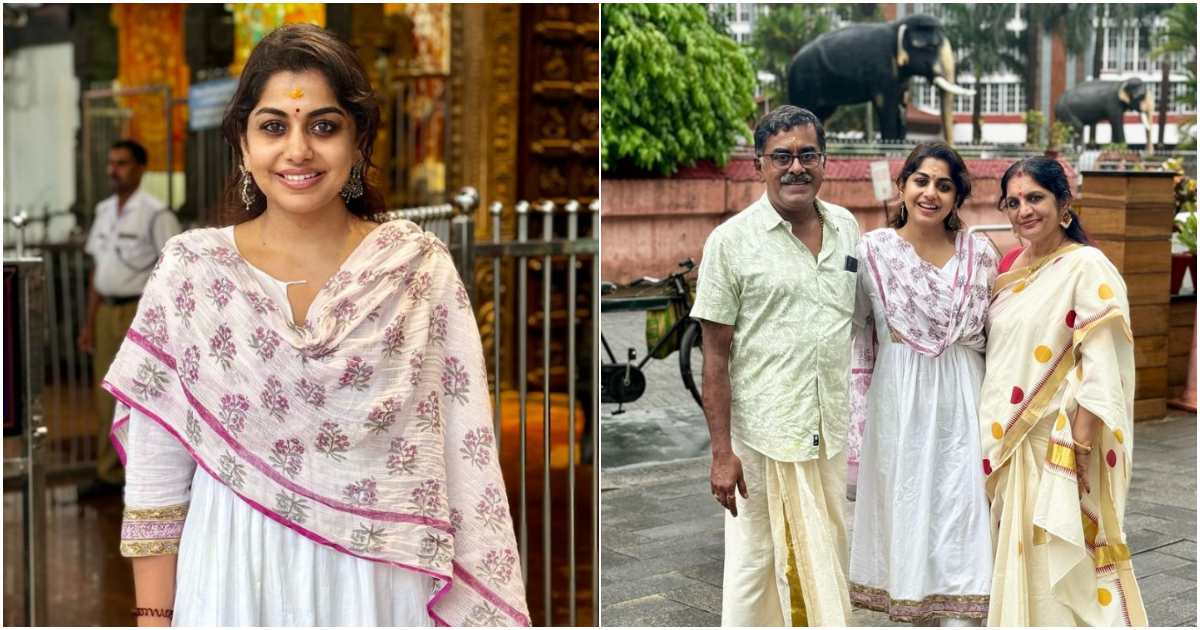 Meera Nandhan At Guruvayoor With Family