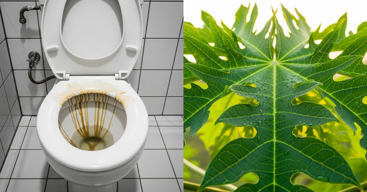 Toilet Cleaning Using Leaf Of Pappaya