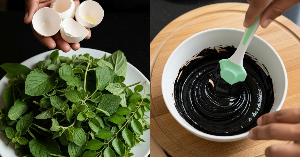 Natural Hair Dye Using Egg Shell And Panikoorkka